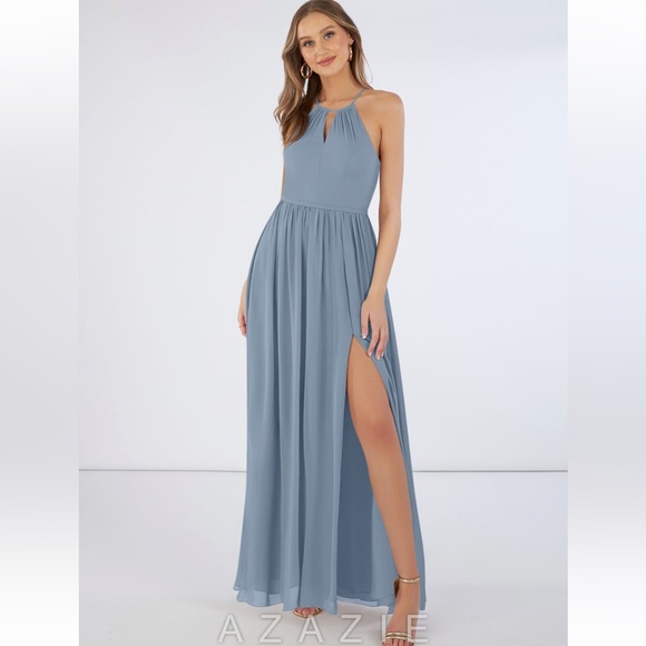 NWT AZAZIE DRESS IN DUSTY BLUE - Picture 4 of 11